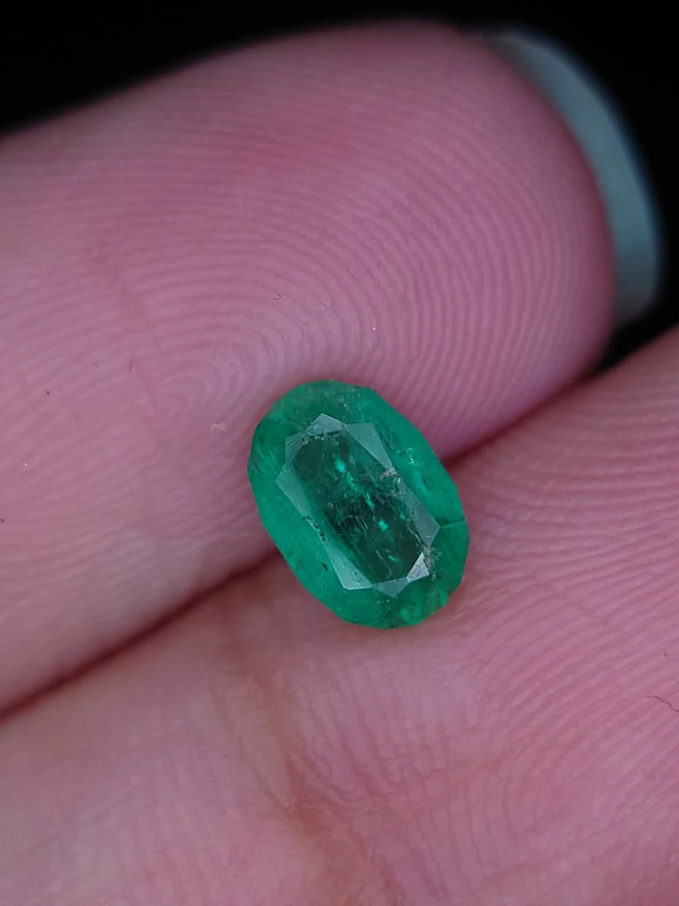 0.59ct Natural Oval Faceted Panjsher Emerald from Afghanistan — view 2